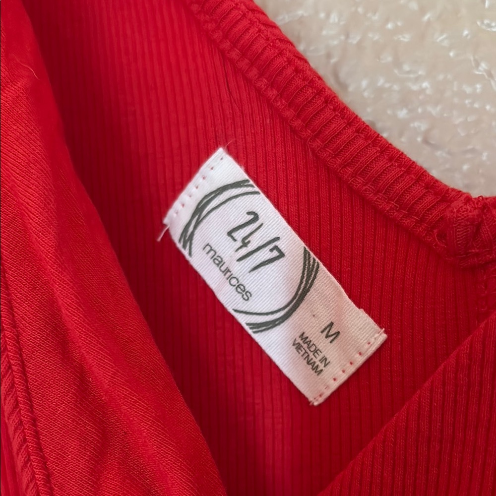 Maurices Red Sheath Mini Dress V-Neck Sleeveless - Picture 2 of 2